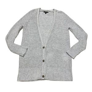 Banana Republic Cardigan Womens M Grey Chunky Knit Sweater Button Up Long Sleeve